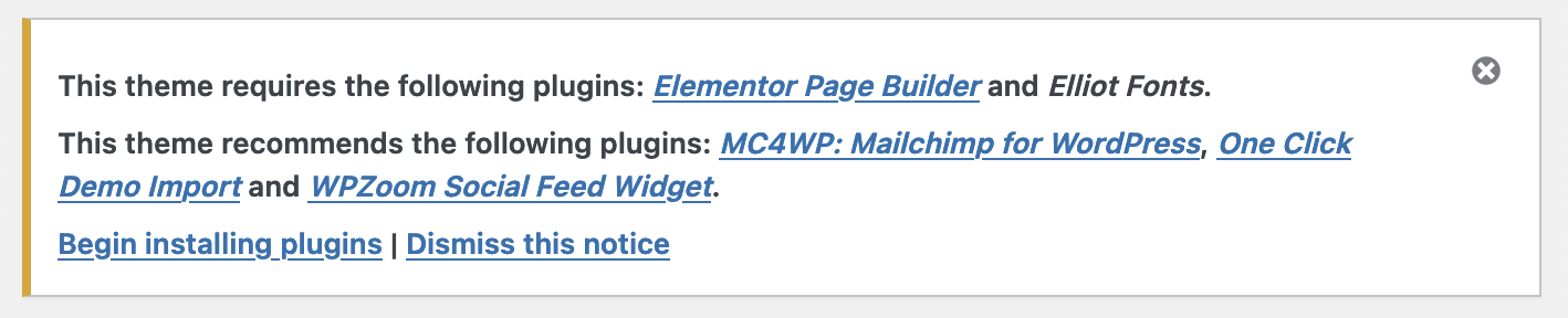 Elliot Theme Documentation